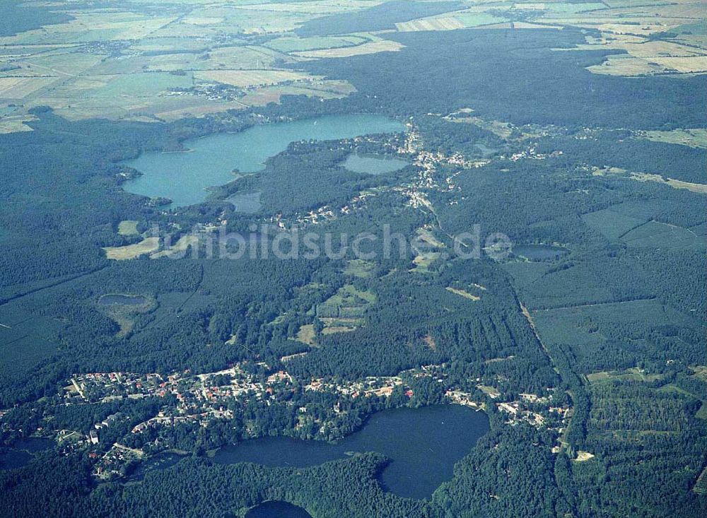 Buckow / Märkische Schweiz von oben - Märkische Schweiz bei Buckow aus einer Flughöhe von 4000 ft GND