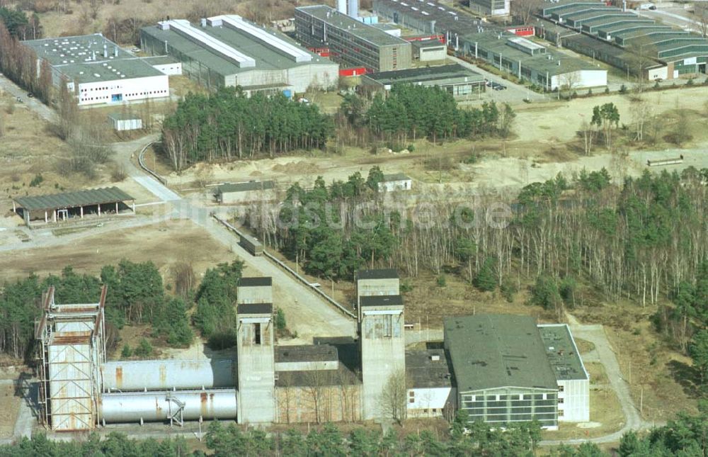 Ludwigsfelde / Brandenburg aus der Vogelperspektive: MTU- Triebwerksprüfstand in Ludwigsfelde / Brandenburg.