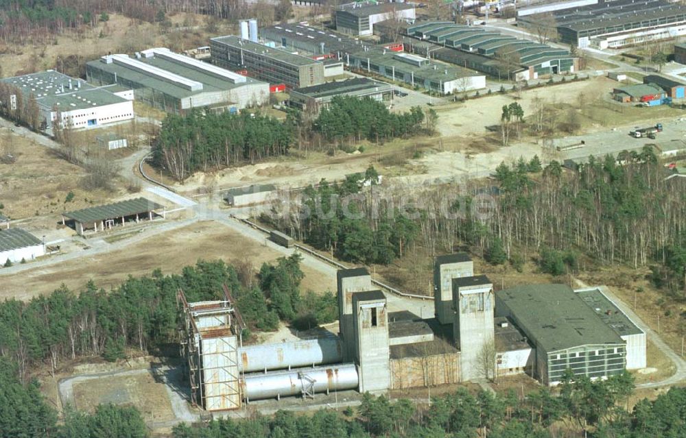 Ludwigsfelde / Brandenburg aus der Vogelperspektive: MTU- Triebwerksprüfstand in Ludwigsfelde / Brandenburg.