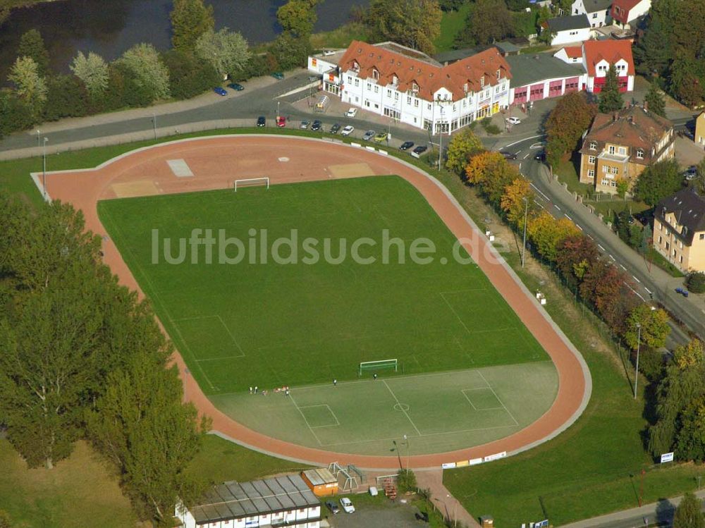 Colditz von oben - Muldental Stadion in Colditz