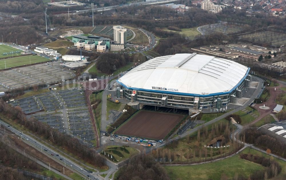 Luftbild Gelsenkirchen - Multifunktionshalle Veltins- Arena Gelsenkirchen im Bundesland Nordrhein-Westfalen