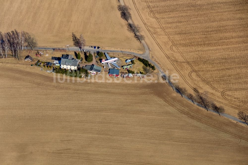 Neuhausen/Erzgebirge von oben - Museum Flugzeugmuseum Cämmerswalde in Neuhausen/Erzgebirge im Bundesland Sachsen, Deutschland