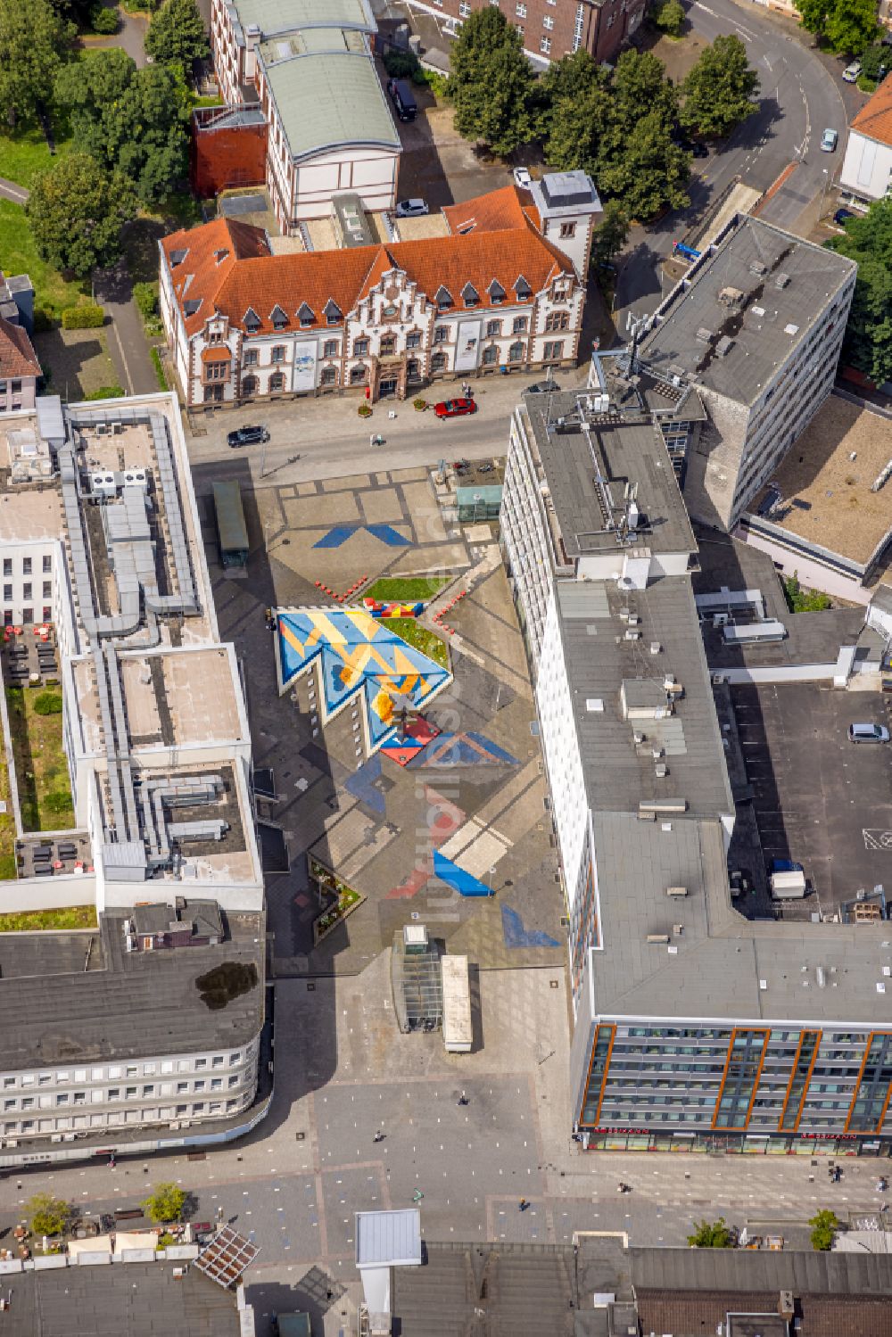 Mülheim an der Ruhr von oben - Museum Kunstmuseum Mülheim an der Ruhr in der alten Post am Synagogenplatz in Mülheim an der Ruhr im Bundesland Nordrhein-Westfalen, Deutschland