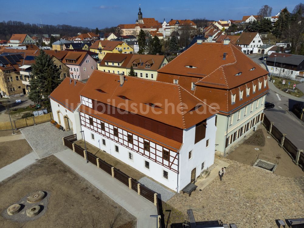 Dippoldiswalde von oben - Museum LOHGERBER MUSEUM & GALERIE in Dippoldiswalde im Bundesland Sachsen, Deutschland