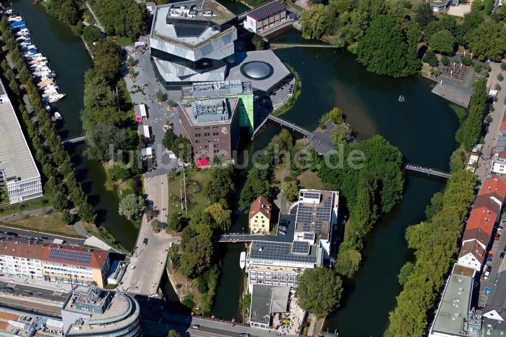 Luftaufnahme Heilbronn - Museum und Science Center experimenta in Heilbronn im Bundesland Baden-Württemberg, Deutschland