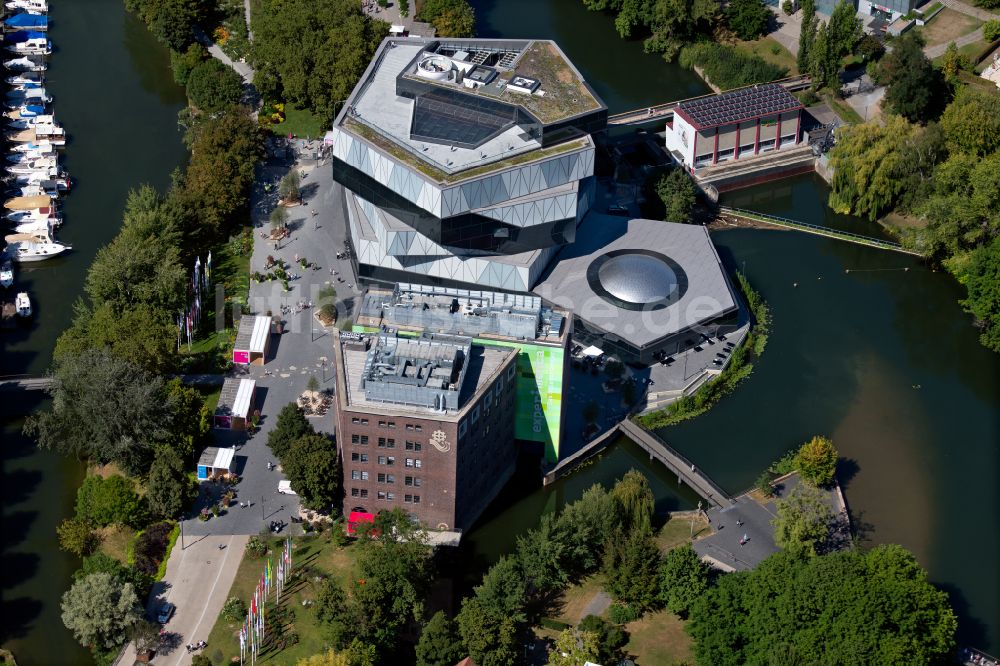 Heilbronn von oben - Museum und Science Center experimenta in Heilbronn im Bundesland Baden-Württemberg, Deutschland