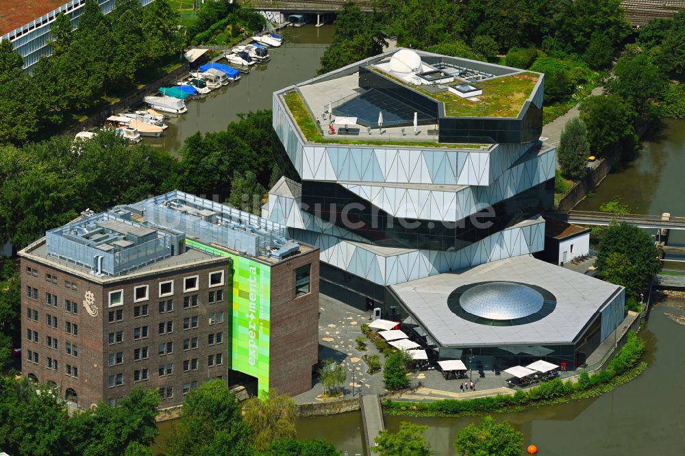 Heilbronn von oben - Museum und Science Center experimenta in Heilbronn im Bundesland Baden-Württemberg, Deutschland