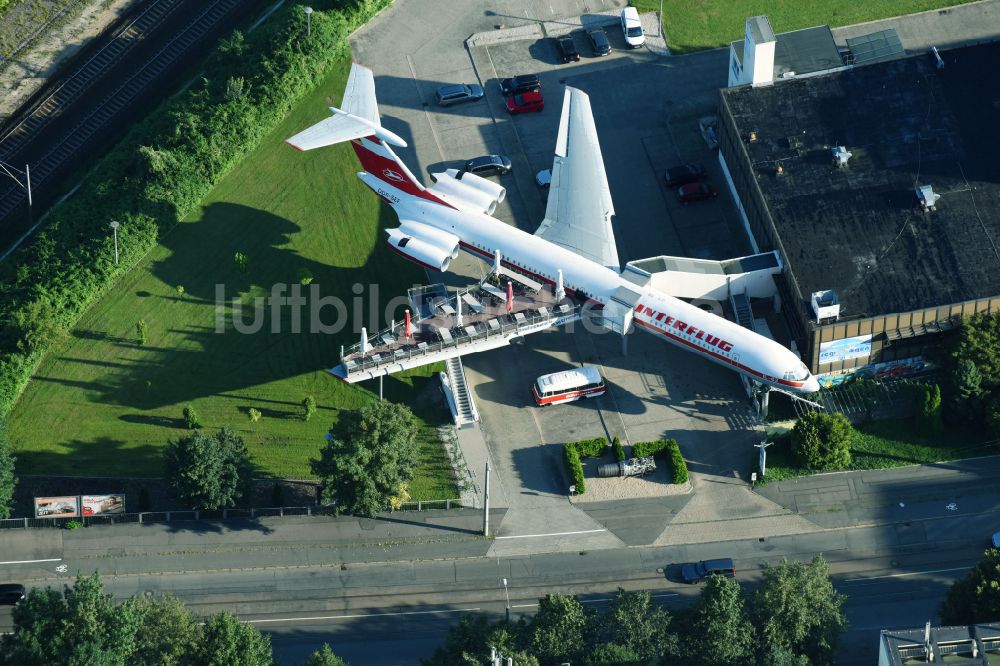 Leipzig aus der Vogelperspektive: Museums- Flugzeug einer Iljuschin IL-62 der INTERFLUG in Leipzig im Bundesland Sachsen, Deutschland