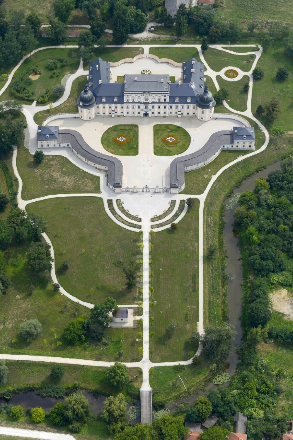 Luftaufnahme Edeleny Museums Gebaude Ensemble Des Edelenyi Kastelysziget In Edeleny In Borsod Abauj Zemplen Ungarn