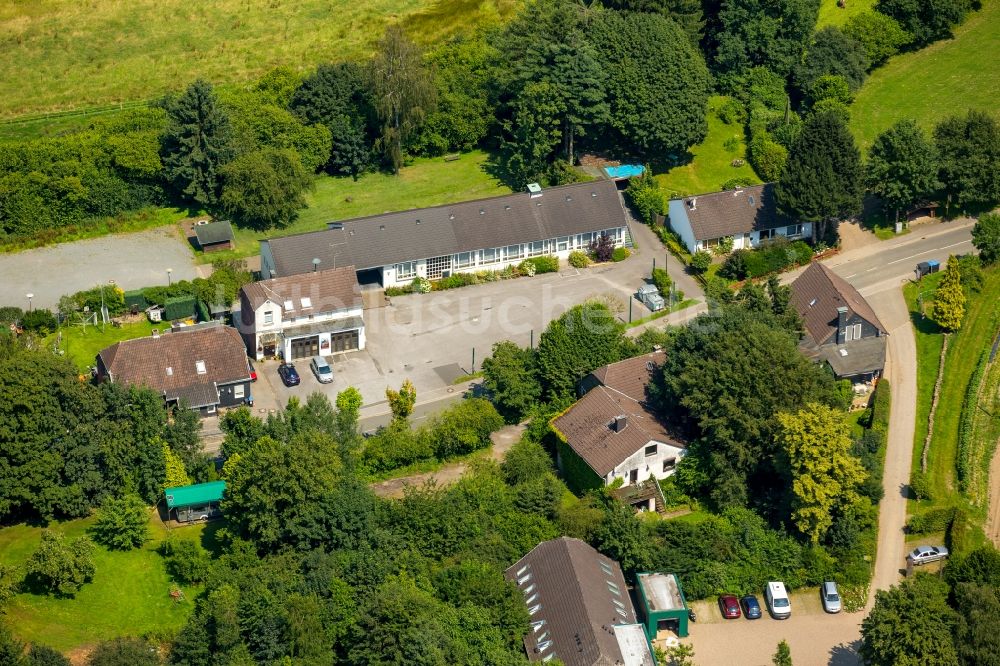 Luftbild Hattingen - Museums- Gebäude- Ensemble Bandwebereimuseum Elfinghausen in Hattingen im Bundesland Nordrhein-Westfalen