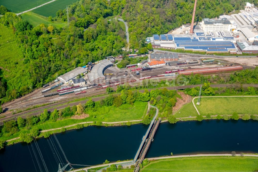 Luftbild Bochum - Museums- Gebäude- Ensemble Eisenbahnmuseum Bochum im Ortsteil Dahlhausen in Bochum im Bundesland Nordrhein-Westfalen