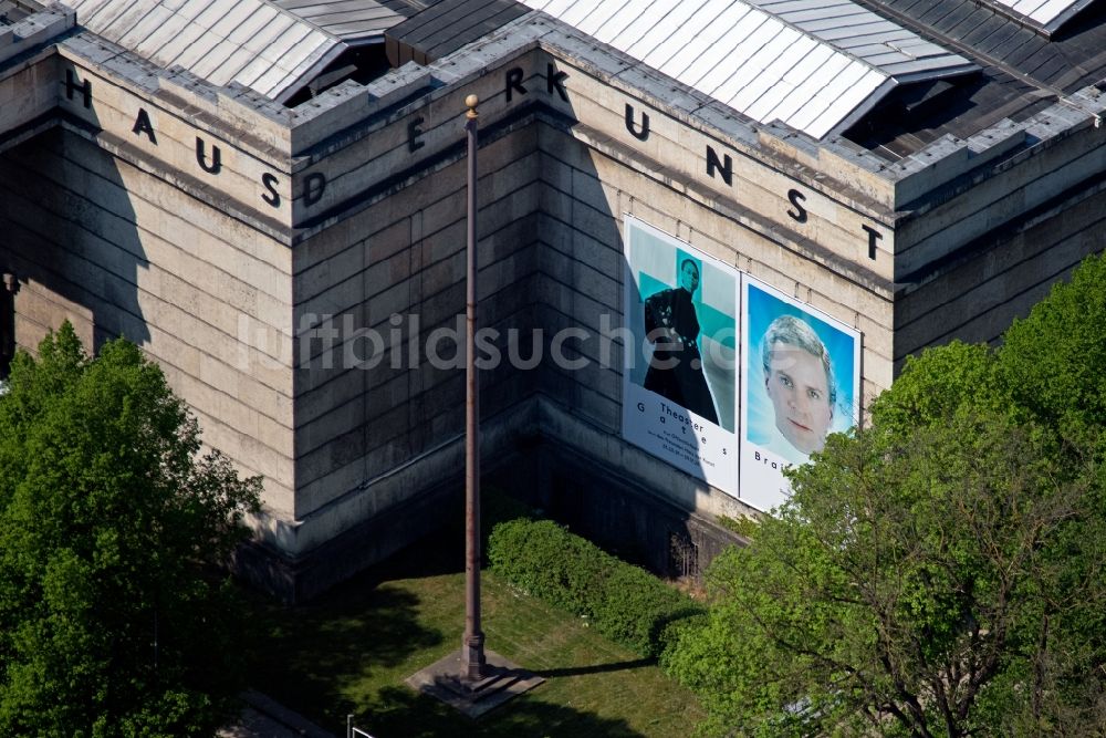 Luftaufnahme München - Museums- Gebäude- Ensemble Haus der Kunst an der Prinzregentenstraße in München im Bundesland Bayern, Deutschland