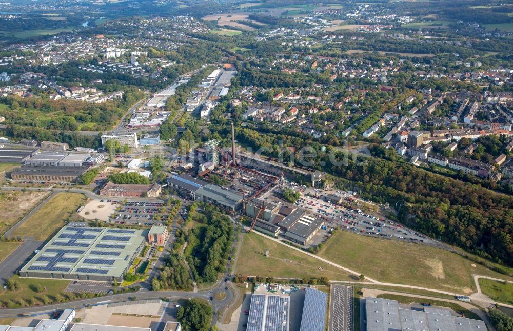 Luftaufnahme Hattingen - Museums- Gebäude- Ensemble Henrichshütte LWL-Industriemuseum in Hattingen im Bundesland Nordrhein-Westfalen