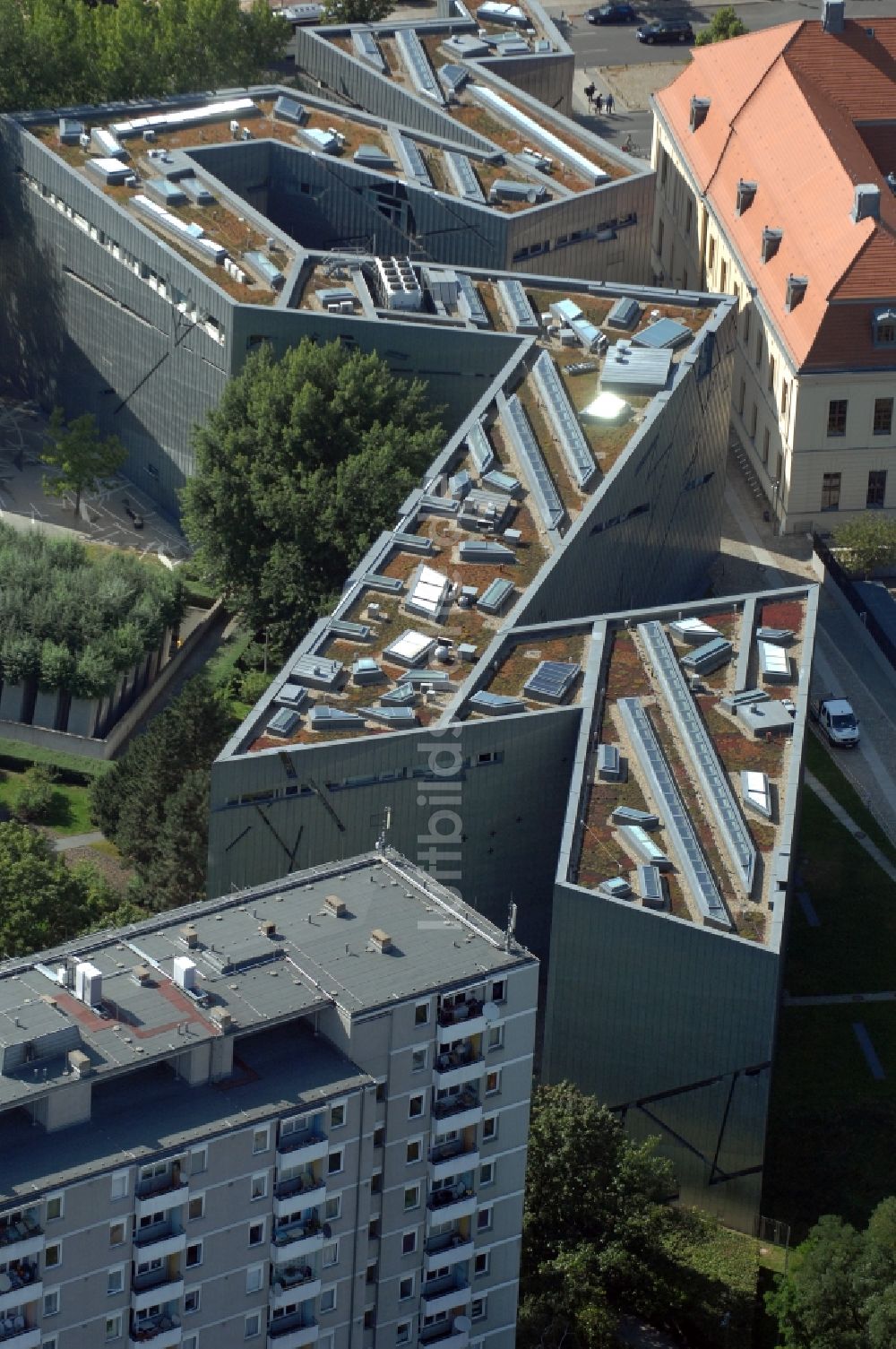 Berlin von oben - Museums- Gebäude- Ensemble Jüdisches Museum an der Lindenstraße in Berlin