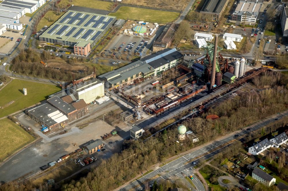 Hattingen von oben - Museums- Gebäude- Ensemble LWL-Industriemuseum Henrichshütte Hattingen in der Werksstraße in Hattingen im Bundesland Nordrhein-Westfalen, Deutschland