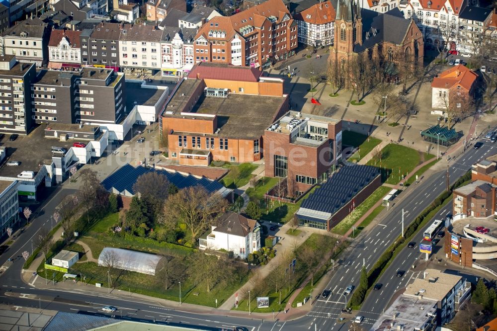 Herne von oben - Museums- Gebäude- Ensemble LWL-Museum für Archäologie in Herne im Bundesland Nordrhein-Westfalen