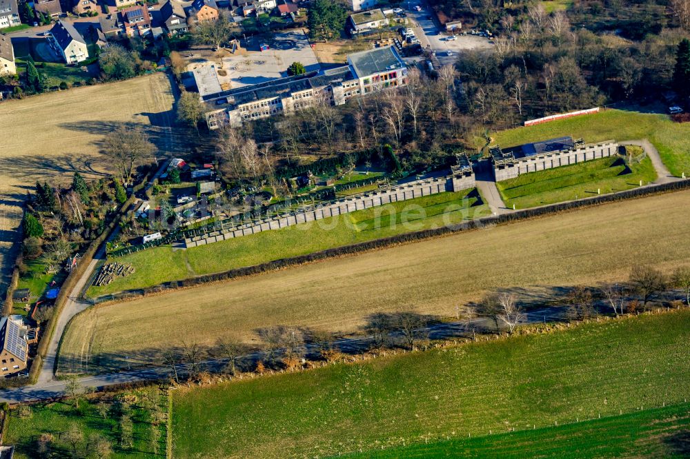 Haltern am See von oben - Museums- Gebäude- Ensemble LWL-Römermuseum in Haltern am See im Bundesland Nordrhein-Westfalen, Deutschland