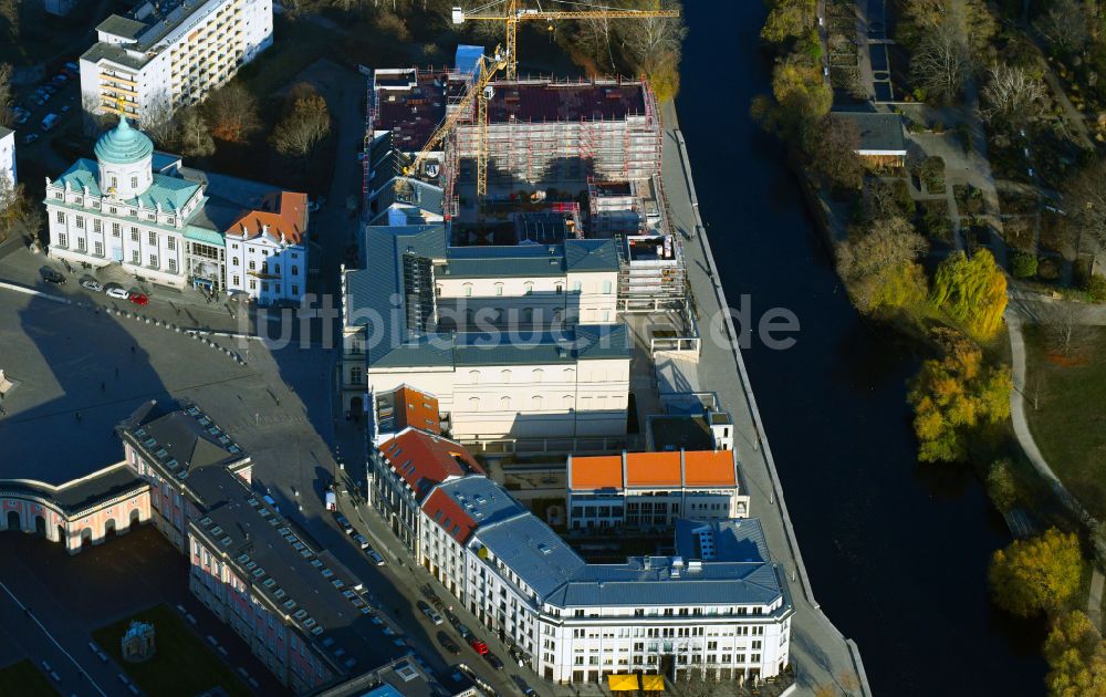 Luftbild Potsdam - Museums- Gebäude- Ensemble Museum Barberini im Ortsteil Nördliche Innenstadt in Potsdam im Bundesland Brandenburg, Deutschland