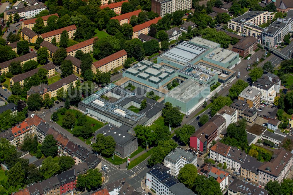 Essen von oben - Museums- Gebäude- Ensemble Museum Folkwang in Essen im Bundesland Nordrhein-Westfalen