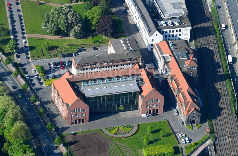 Bielefeld aus der Vogelperspektive: Museums- Gebäude- Ensemble Dr. Oetker Welt in Bielefeld im Bundesland Nordrhein-Westfalen, Deutschland