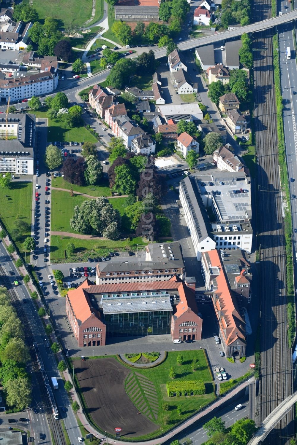 Luftbild Bielefeld - Museums- Gebäude- Ensemble Dr. Oetker Welt in Bielefeld im Bundesland Nordrhein-Westfalen, Deutschland