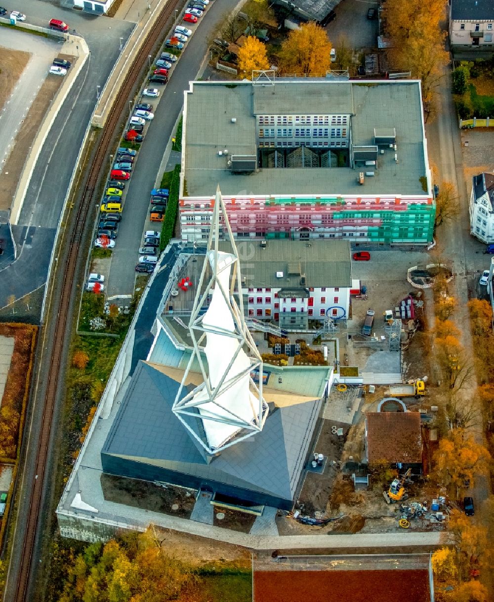 Lüdenscheid aus der Vogelperspektive: Museums- Gebäude- Ensemble der Phänomenta- Austellung in Lüdenscheid im Bundesland Nordrhein-Westfalen