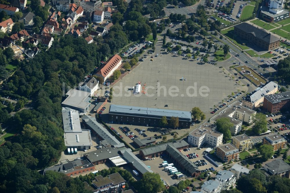 Minden aus der Vogelperspektive: Museums- Gebäude- Ensemble des Preußen-Museum in Minden im Bundesland Nordrhein-Westfalen