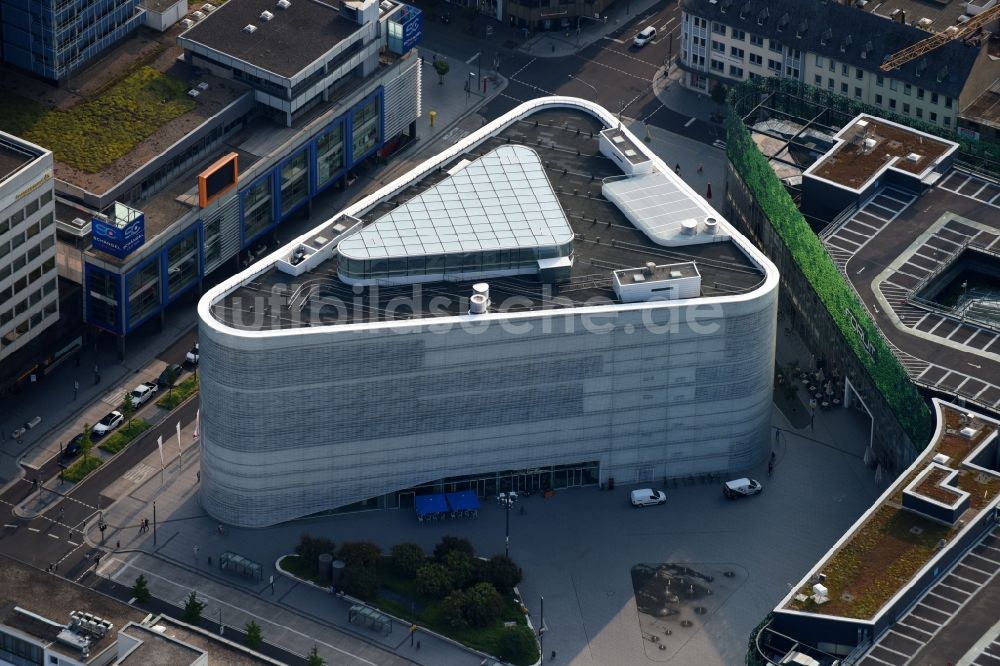 Koblenz aus der Vogelperspektive: Museums- Gebäude- Ensemble des Romanticum Koblenz am Zentralplatz in Koblenz im Bundesland Rheinland-Pfalz, Deutschland