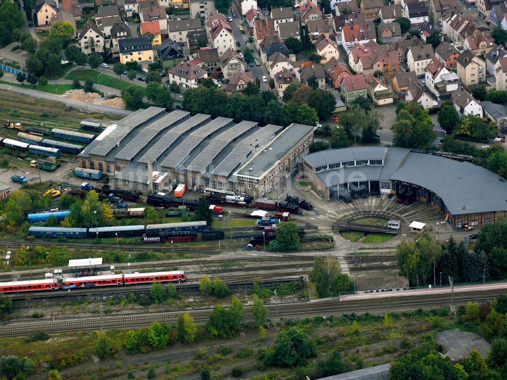 Luftaufnahme Heilbronn - Museums- Gebäude- Ensemble Süddeutsches Eisenbahnmuseum Heilbronn in Heilbronn im Bundesland Baden-Württemberg, Deutschland