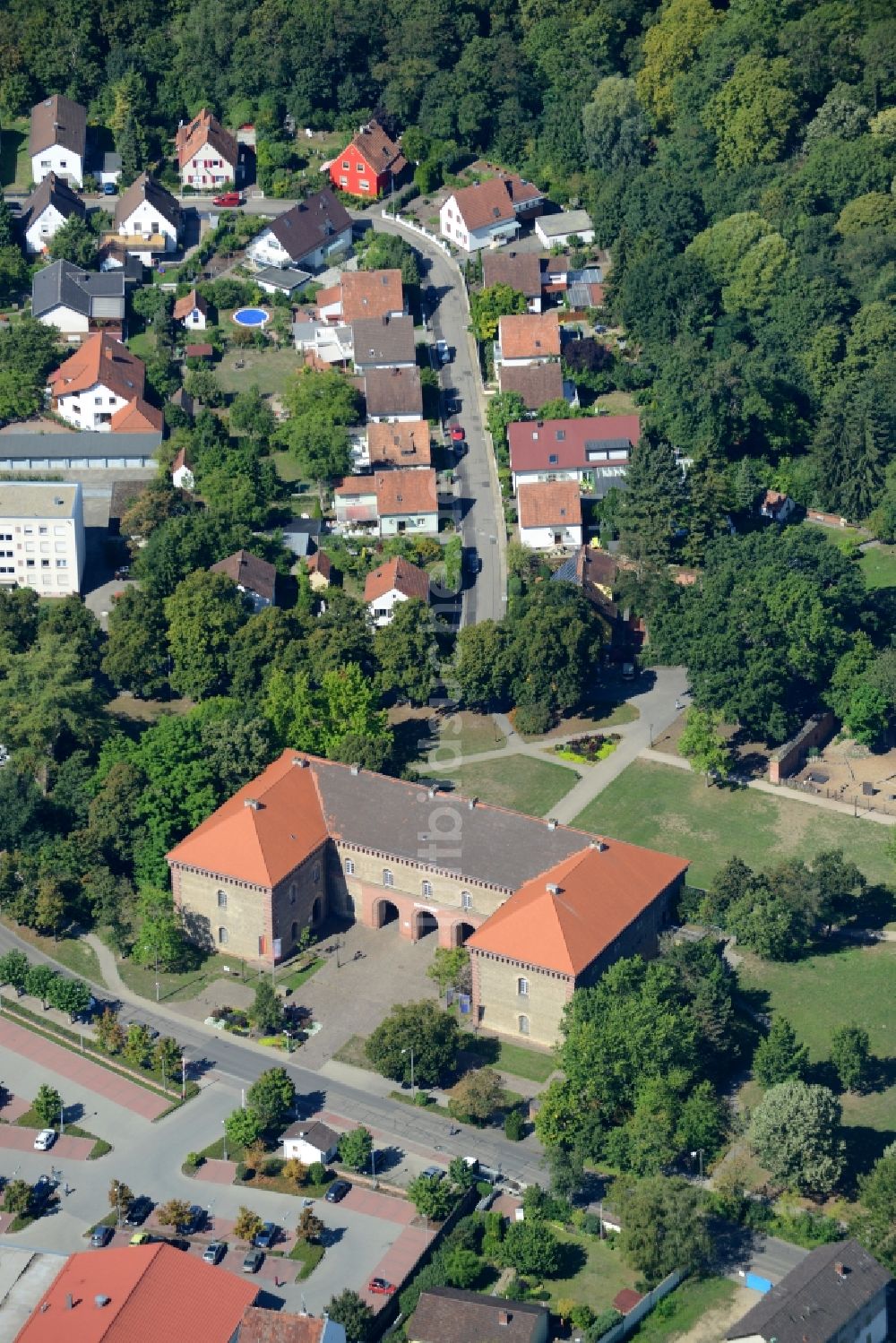 Luftbild Germersheim - Museums- Gebäude- Ensemble Stadt- und Festungsmuseum im Ludwigstor am Ludwigsring in Germersheim im Bundesland Rheinland-Pfalz