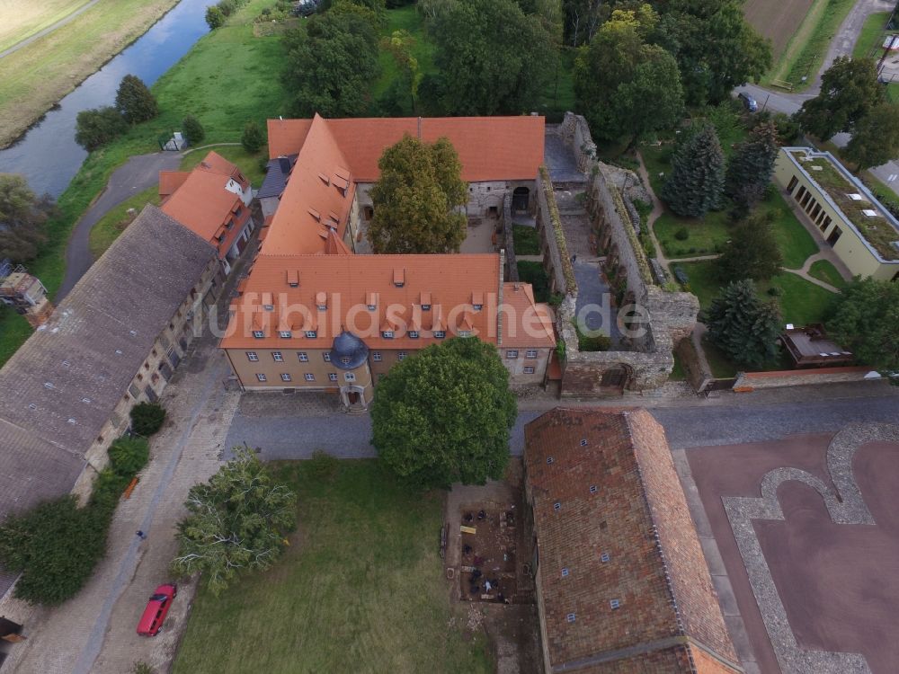 Luftbild Kaiserpfalz - Museums- Gebäude- Ensemble Stiftung Kloster und Kaiserpfalz Memleben in Kaiserpfalz im Bundesland Sachsen-Anhalt, Deutschland