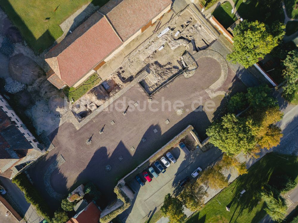 Luftbild Kaiserpfalz - Museums- Gebäude- Ensemble Stiftung Kloster und Kaiserpfalz Memleben in Kaiserpfalz im Bundesland Sachsen-Anhalt, Deutschland