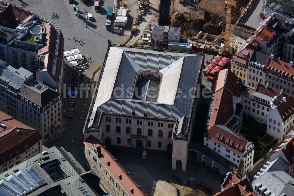 Luftaufnahme Dresden - Museums- Gebäude- Ensemble Verkehrsmuseum Dresden in Dresden im Bundesland Sachsen