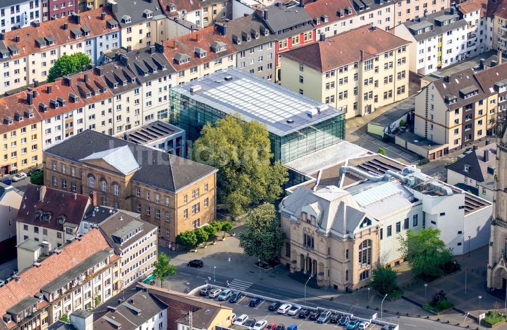 Hagen aus der Vogelperspektive: Museums- Gebäude des Osthaus Museum am Museumsplatz in der Stadtmitte von Hagen im Bundesland Nordrhein-Westfalen