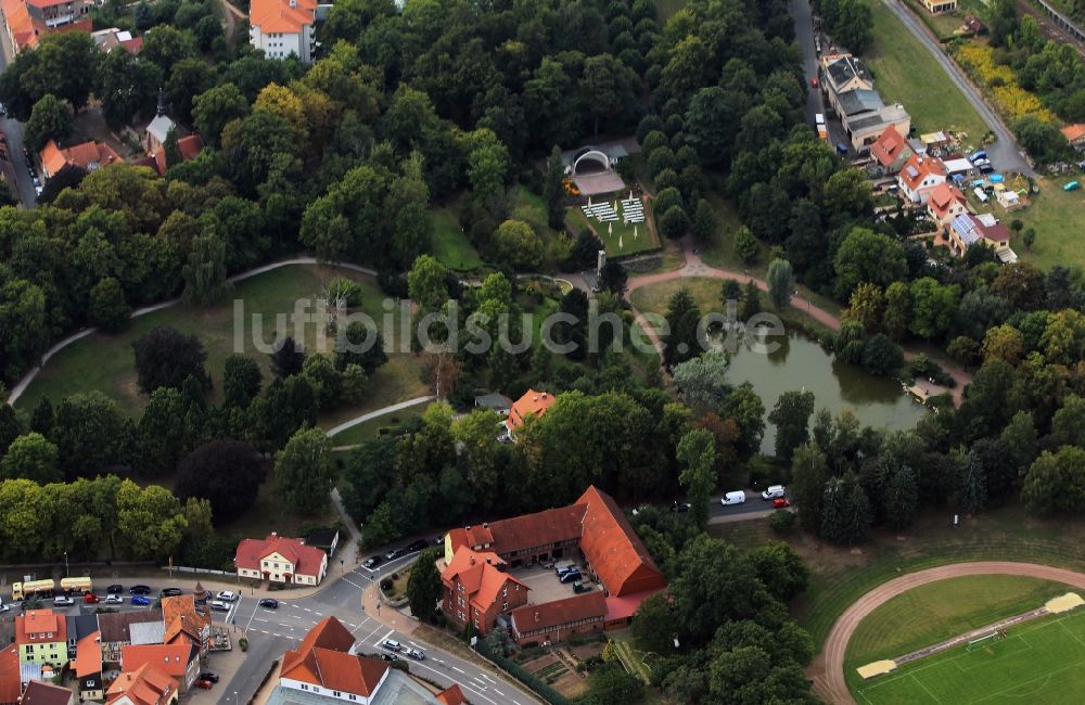 Luftaufnahme Heilbad Heiligenstadt - Musikpavillon im Heinrich Heine Park in Heilbad Heiligenstadt in Thüringen