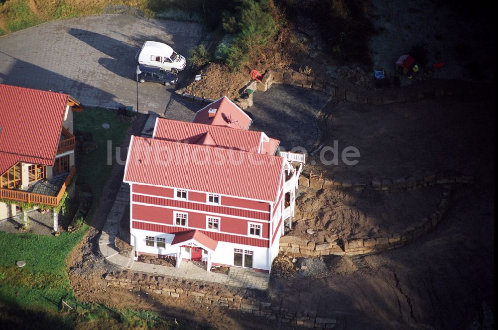 Engelskirchen aus der Vogelperspektive: Musterhaus- Einfamilienhaus in Engelskirchen im Bundesland Nordrhein-Westfalen, Deutschland