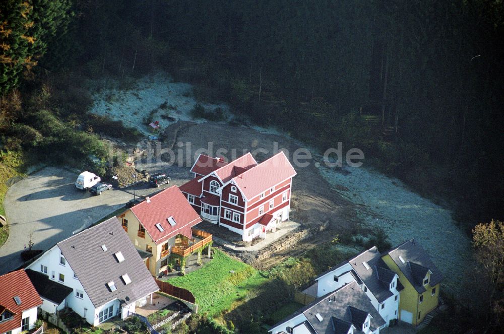 Engelskirchen aus der Vogelperspektive: Musterhaus- Einfamilienhaus in Engelskirchen im Bundesland Nordrhein-Westfalen, Deutschland