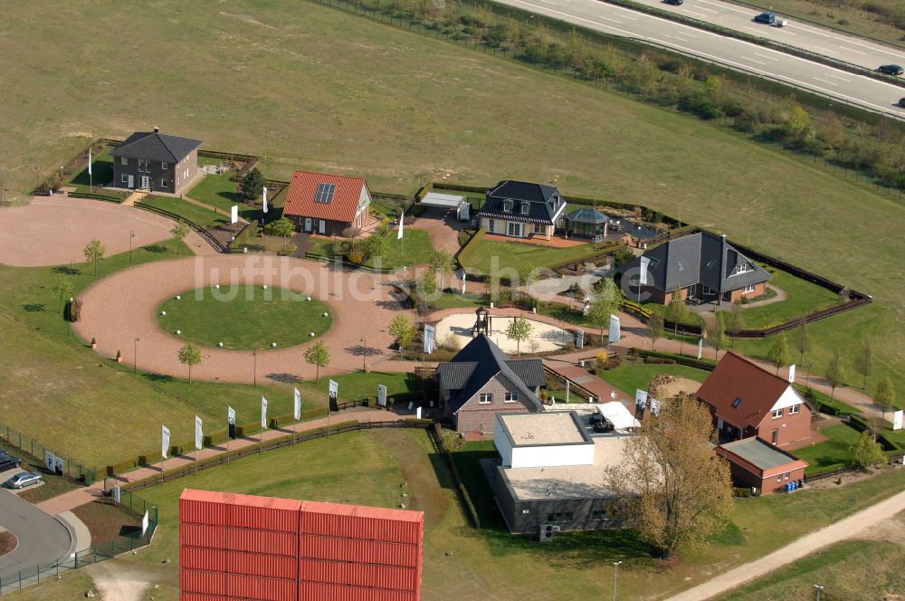 Luftbild Grebs - Musterhaus- Einfamilienhaus- Siedlung in Grebs im Bundesland Brandenburg, Deutschland