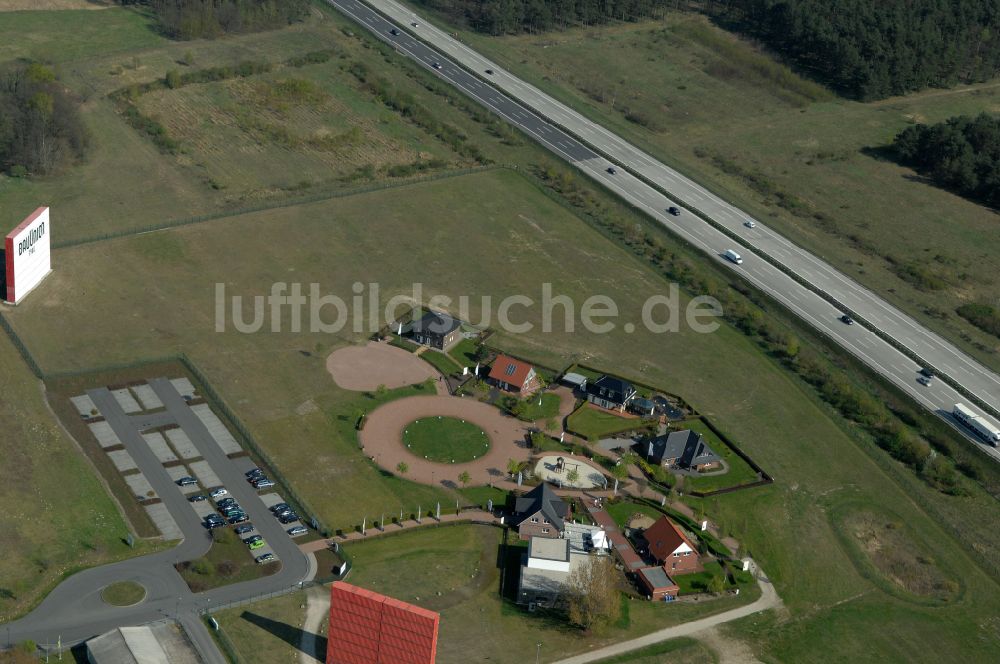 Luftbild Grebs - Musterhaus- Einfamilienhaus- Siedlung in Grebs im Bundesland Brandenburg, Deutschland