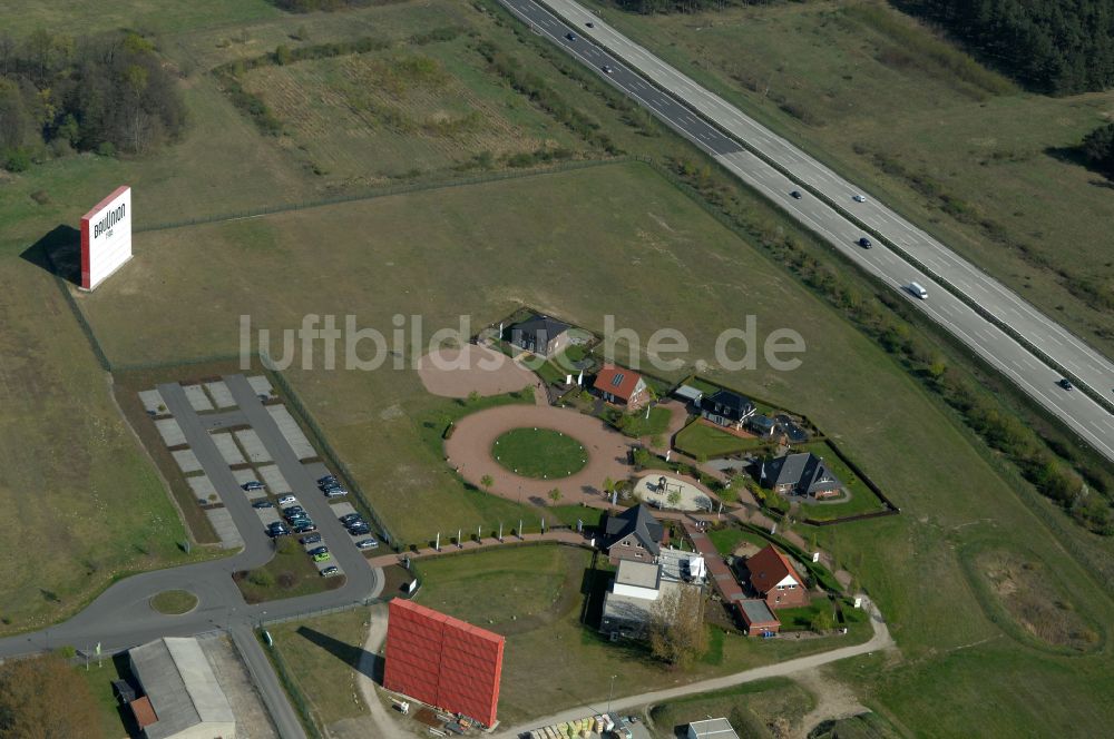 Luftaufnahme Grebs - Musterhaus- Einfamilienhaus- Siedlung in Grebs im Bundesland Brandenburg, Deutschland