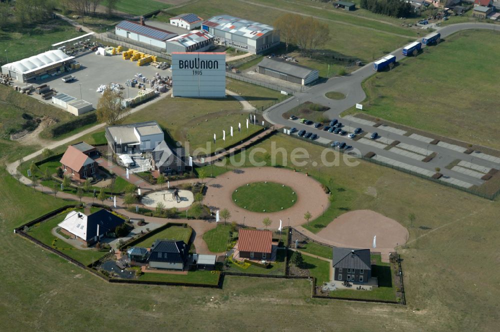 Luftbild Grebs - Musterhaus- Einfamilienhaus- Siedlung in Grebs im Bundesland Brandenburg, Deutschland