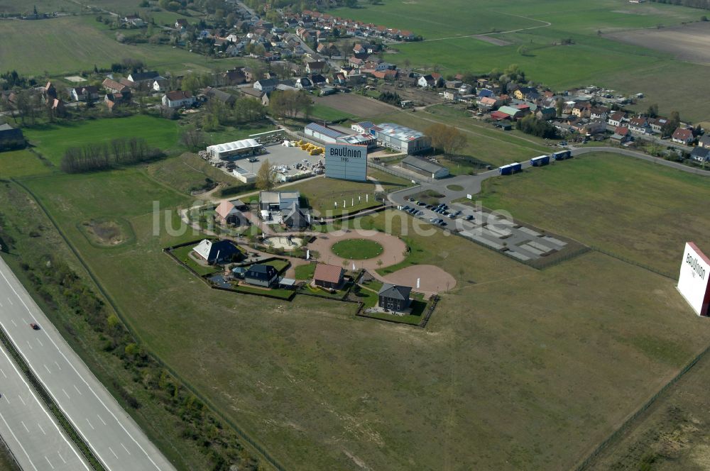 Grebs von oben - Musterhaus- Einfamilienhaus- Siedlung in Grebs im Bundesland Brandenburg, Deutschland