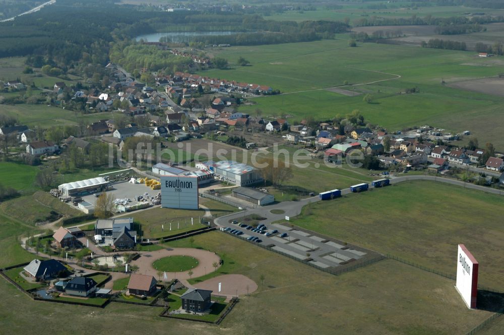 Luftbild Grebs - Musterhaus- Einfamilienhaus- Siedlung in Grebs im Bundesland Brandenburg, Deutschland