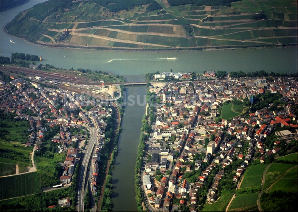 Luftaufnahme Bingen am Rhein - Nahemündung in Bingen am Rhein im Bundesland Rheinland-Pfalz