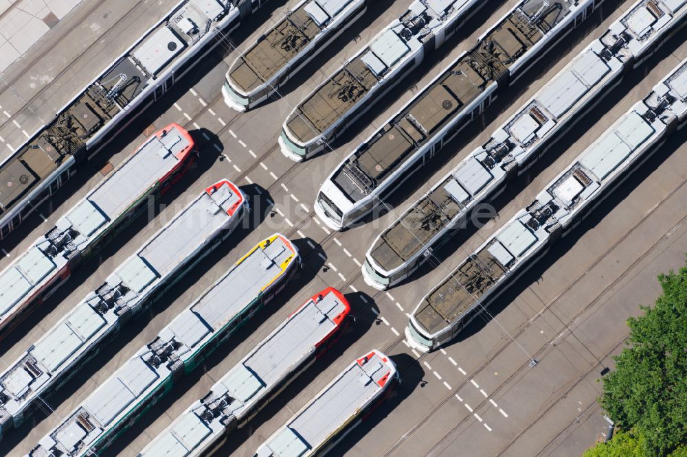 Luftaufnahme Bremen - Nahverkehrs- und Tram- Straßenbahn- Depot der Städtischen Verkehrsbetriebe Bremer Straßenbahn AG in Bremen, Deutschland