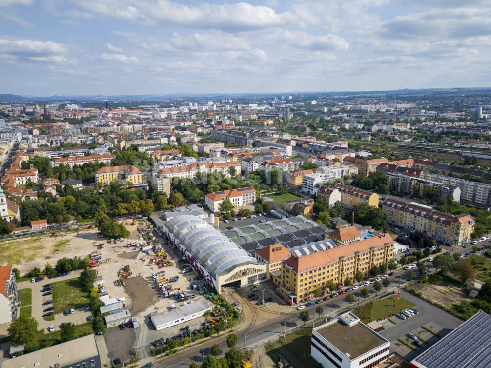 Luftbild Dresden - Nahverkehrs- und Tram- Straßenbahn- Depot der Städtischen Verkehrsbetriebe in Dresden im Bundesland Sachsen, Deutschland