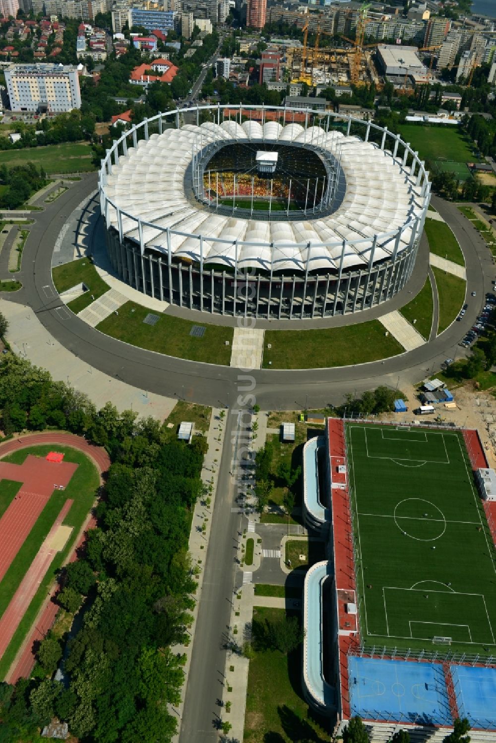 Luftbild Bukarest - National Arena - Stadion in Bukarest in Rumänien