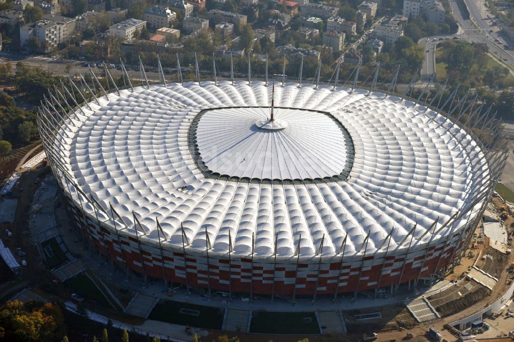 Warschau / Warszawa / Warsaw aus der Vogelperspektive: National Stadion Warschau / Warszawa - soccer stadium EM 2012