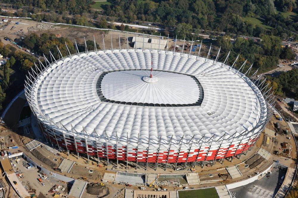 Warschau / Warszawa / Warsaw aus der Vogelperspektive: National Stadion Warschau / Warszawa - soccer stadium EM 2012