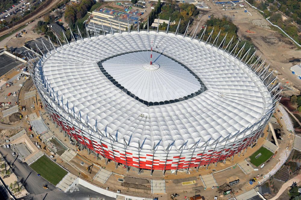 Luftaufnahme Warschau / Warszawa / Warsaw - National Stadion Warschau / Warszawa - soccer stadium EM 2012